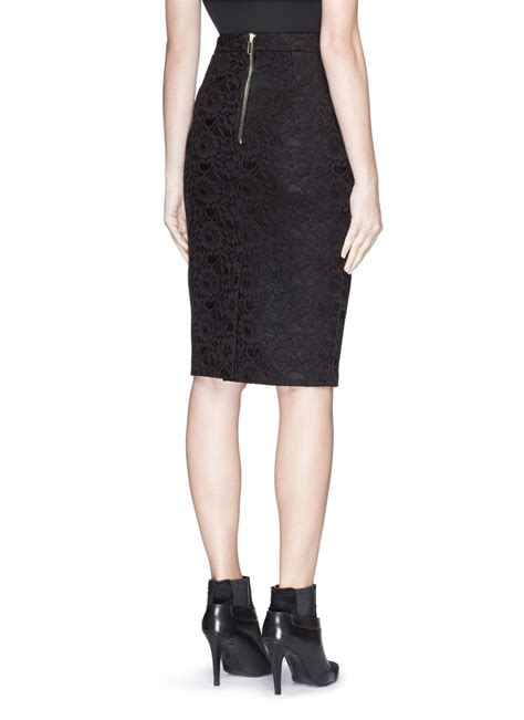 givenchy bonded lace pencil skirt|Givenchy skirt denim.